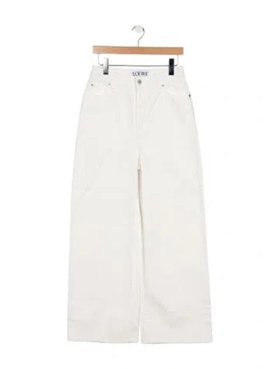 Pre-owned Loewe High-rise Wide Leg Jeans In White