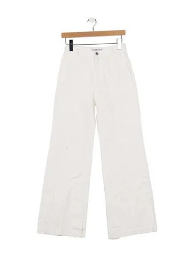 Pre-owned Loewe High-rise Wide Leg Jeans In White