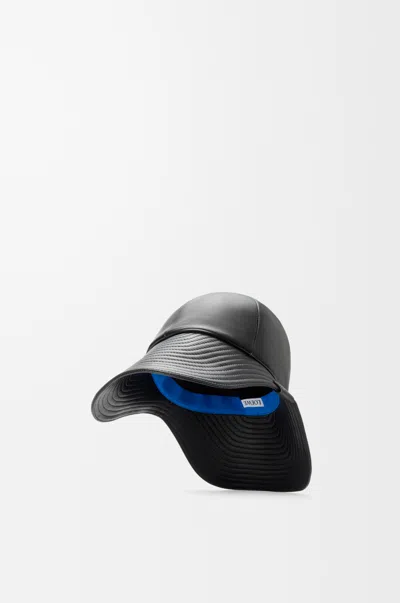 Loewe Hiker Hat In Leather For Woman In Black