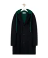 Loewe Wool-cashmere Duffle Coat In Green