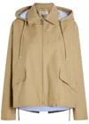 Loewe Hooded Cotton Jacket In Gold