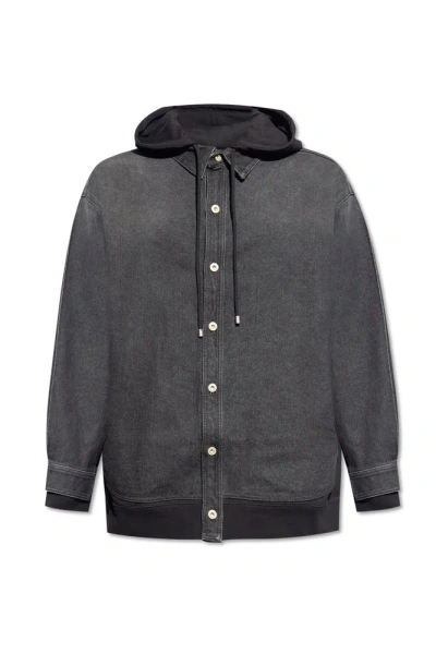 Loewe Hooded Denim Jacket In Black