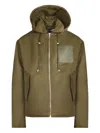 Loewe Hooded Front-patch Jacket In Green
