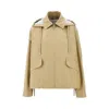 Loewe Hooded Gabardine Short Parka Coat In Neutral