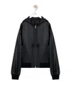 Loewe Leather Hooded Jacket With Logo-patch In Black