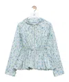 Loewe Hooded Jacket In Silk Blend Taffeta In Blue