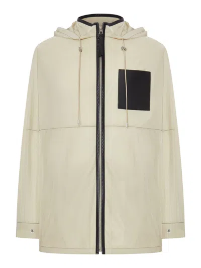 Loewe Hooded Jacket In Technical Fabric In Blue