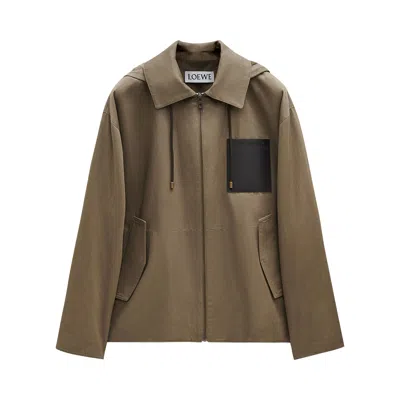 Pre-owned Loewe Hooded Jacket 'khaki Brown' | Tan | Men's Size 54