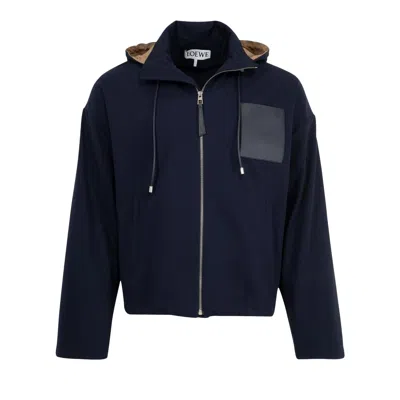 Pre-owned Loewe Hooded Jacket 'navy/beige' | Blue | Men's Size 48