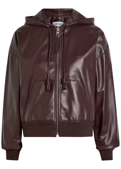 LOEWE LOEWE HOODED LEATHER JACKET