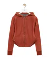 Loewe Leather Draped Hoodie In Orange
