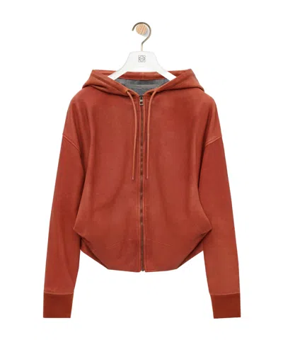 LOEWE DRAPED HOODIE IN NAPPA LAMBSKIN