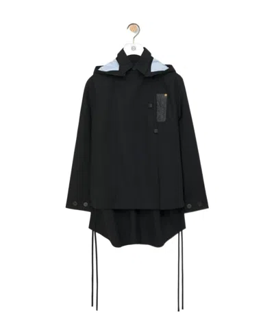Loewe Hooded Parka Jacket In Black