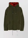 Loewe Hooded Parka With Drawstring And Pockets In Green