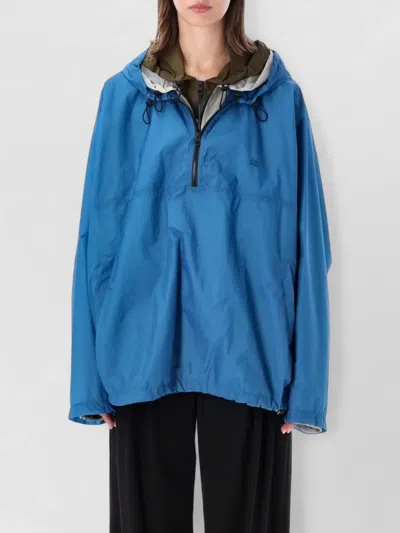 Loewe Hooded Relaxed Anorak Layered Casual Style In Black