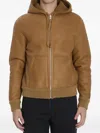 Loewe Hooded Reversible Leather Jacket In Brown
