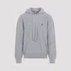 Loewe Drawstring Hoodie With Ribbed Cuffs And Hem In Gray