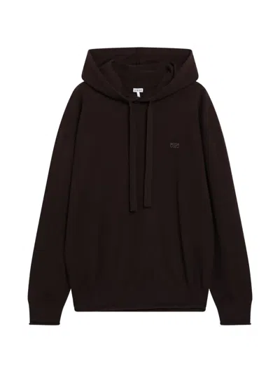 Loewe Hoodie In Cotton And Cashmere In Brown