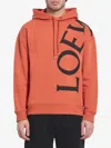 Loewe Logo-print Cotton-jersey Hoodie In Orange