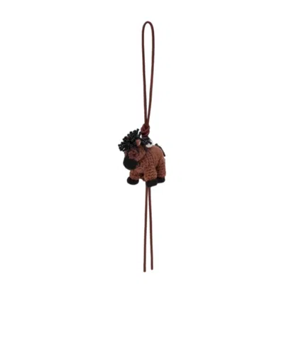 Loewe Felt Horse Bag Charm In Brown