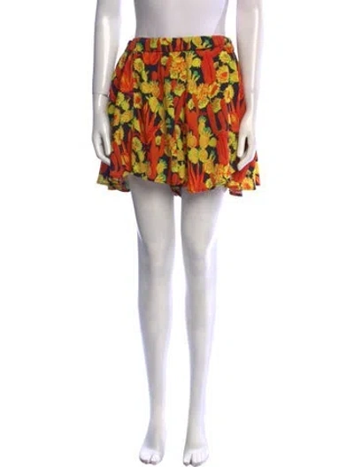 Pre-owned Loewe Ibiza Cactus Floral Print Mini Shorts In Yellow
