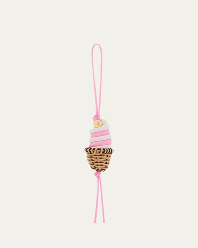 Loewe Classic Cow Leather Ice Cream Charm In Pink