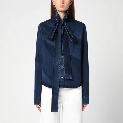LOEWE INDIGO DENIM SHIRT WITH BOW