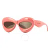 Loewe Fashion Show Inflatable  Lw40097i 72e Oval Sunglasses In Shiny Pink