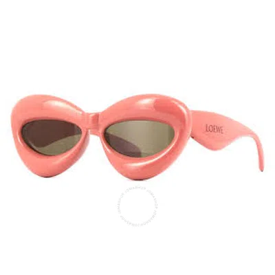 Loewe Fashion Show Inflatable  Lw40097i 72e Oval Sunglasses In Shiny Pink