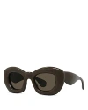 Loewe Inflated Butterfly Sunglasses, 47mm In Brown/brown Solid