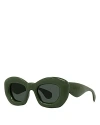 Loewe Inflated Butterfly-frame Acetate Sunglasses In Green/green Solid