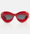 Loewe Inflated Cat-eye Sunglasses In Shiny Red / Smoke