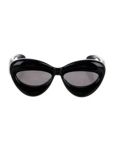 Pre-owned Loewe Inflated Cat-eye Sunglasses In Black