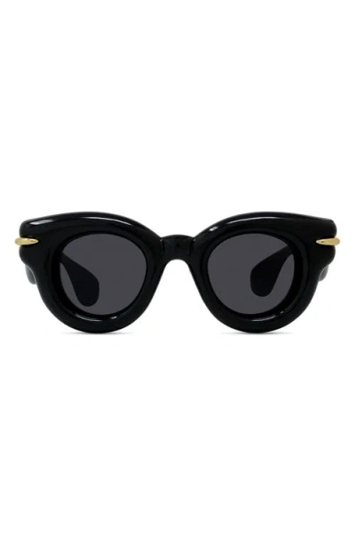 Loewe Inflated Lw 40118 I 01a Round Sunglasses In Black