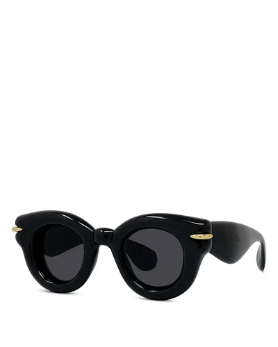 Loewe Inflated Lw 40118 I 01a Round Sunglasses In Black