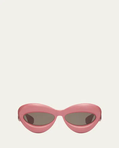 Loewe Inflated Pink Acetate Cat-eye Sunglasses In Neutral