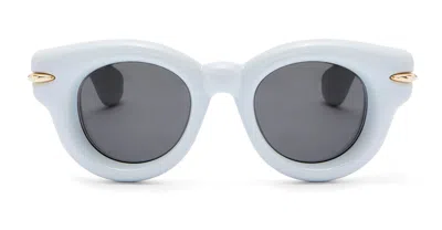 Loewe Inflated Round Sunglasses In Light Blue