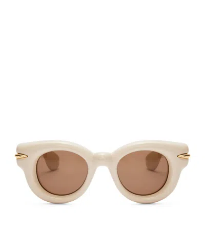Loewe Inflated Round Sunglasses In Ivory