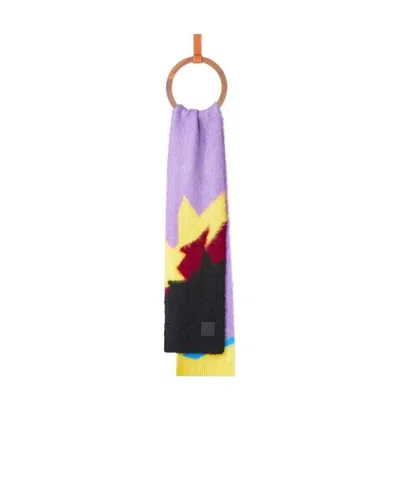 Loewe Inlaid Woven Scarf In Multicolor