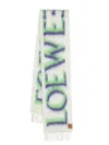 Loewe Intarsia Wool-blend Scarf In Green