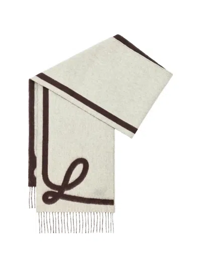 Loewe Intarsia-knit Scarf In Brown