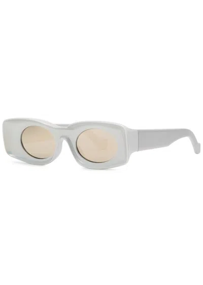 Loewe Iridescent Rectangle-frame Sunglasses In Grey