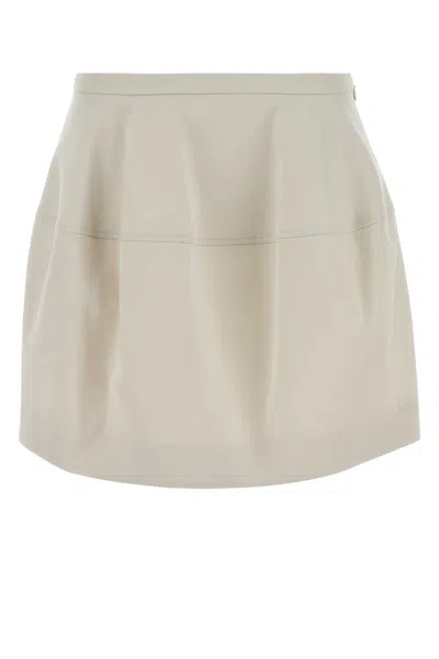 Loewe Ivory Cotton Blend Skirt In White