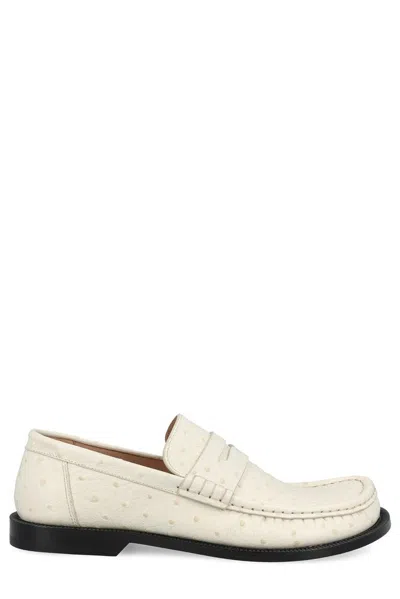 Loewe Ivory Leather Campo Loafers