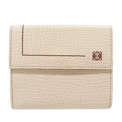 Pre-owned Loewe Ivory Leather Wallet (bi-fold) () In White
