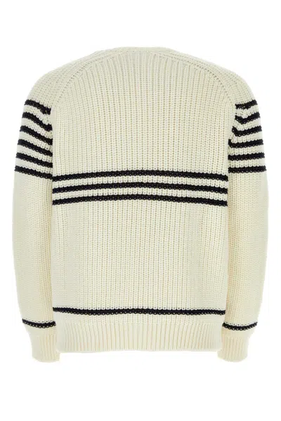 Loewe Ivory Wool Blend Sweater In Offwhitenavy