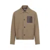 Loewe Cotton Jacket With Contrast Pocket And Front Pockets In Multi