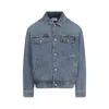 Loewe Anagram Cut-outs Denim Jacket In Blue