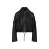 Loewe Balloon Zip-up Leather Jacket In Black