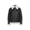Loewe Buttoned Shearling Leather Jacket In Black